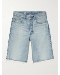 Celine - Gerade geschnittene Bermudashorts aus Denim mit Fransen - Lyst
