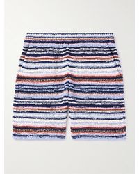 Marni - Shorts a gamba dritta in cotone crochet a righe - Lyst