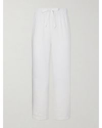 Frescobol Carioca - Luan Straight-Leg Linen And Cotton-Blend Drawstring Trousers - Lyst