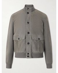 ZEGNA - Ribbed Suede Jacket - Lyst