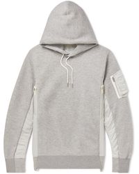 Sacai - Ma-1 Nylon-trimmed Cotton-blend Jersey Hoodie - Lyst