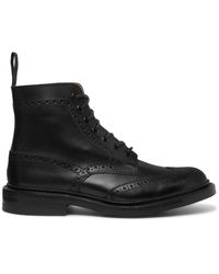 Tricker's - Stow Full-grain Leather Brogue Boots - Lyst