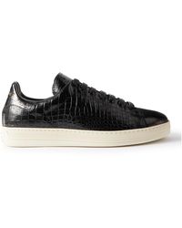 Tom Ford - Warwick Croc-effect Patent-leather Sneakers - Lyst