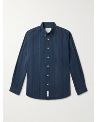 WTAPS - Button-Down Collar Striped Cotton-Broadcloth Shirt - Lyst