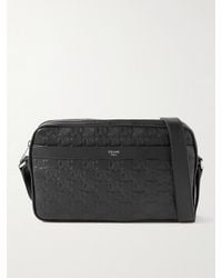 Celine - Triomphe Logo-Debossed Leather Messenger Bag - Lyst