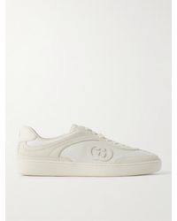 Gucci - Leather-trimmed Suede And Mesh Sneakers - Lyst