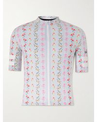 Café du Cycliste Floriane Printed Mesh-panelled Recycled Cycling Jersey - White