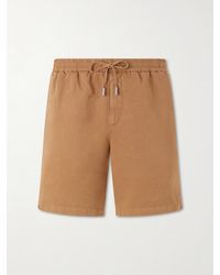 MR P. - Straight-Leg Cotton And Linen-Blend Twill Drawstring Shorts - Lyst