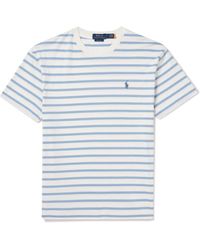 Polo Ralph Lauren - Logo-embroidered Striped Cotton-jersey T-shirt - Lyst
