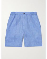 Etro - Straight-leg Linen And Wool-blend Shorts - Lyst