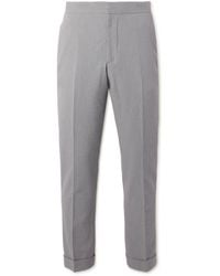 Officine Generale - Joseph Straight-leg Cotton-seersucker Suit Trousers - Lyst