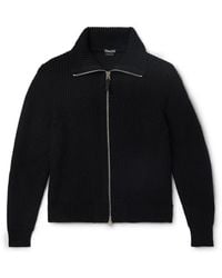 Tom Ford - Slim-Fit Ribbed Wool And Mohair-Blend Zip-Up Cardigan - Lyst