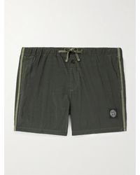 Stone Island - Straight-Leg Mid-Length Logo-Appliquéd Nylon Metal Econyl Swim Shorts - Lyst