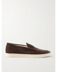 Brunello Cucinelli - Suede Penny Loafers - Lyst