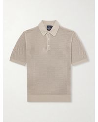 Drake's - Mesh-Knit Cotton Polo Shirt - Lyst