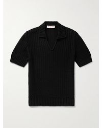 Orlebar Brown - Textured-Knit Organic Cotton Polo Shirt - Lyst