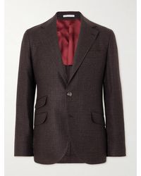 Brunello Cucinelli - Prince Of Wales Checked Cashmere, Wool And Silk-Blend Suit Jacket - Lyst
