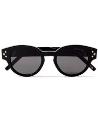 Dior - Diamond R2i Acetate And Silver-tone Round-frame Sunglasses - Lyst
