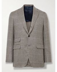 Sid Mashburn - Virgil No.2 Slim-Fit Prince Of Wales Checked Wool And Linen-Blend Hopsack Blazer - Lyst
