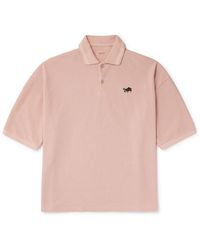 Kapital - Box Striped Embroidered Cotton-Piqué Polo Shirt - Lyst
