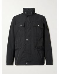 Stone Island - Logo-Appliquéd Micro Twill Hooded Jacket - Lyst
