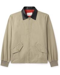 Givenchy - Leather-Trimmed Cotton-Blend Harrington Jacket - Lyst