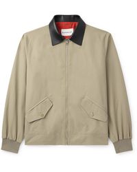 Givenchy - Leather-Trimmed Cotton-Blend Harrington Jacket - Lyst