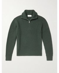 MR P. - Ribbed Wool And Cashmere-Blend Half-Zip Sweater - Lyst