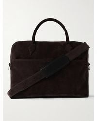 Metier - Closer All Day Aktentasche aus Veloursleder mit Besatz aus vollnarbigem Leder - Lyst
