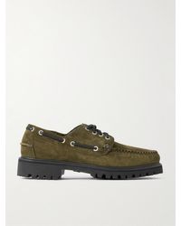 G.H. Bass & Co. - Ranger Camp Moc Leather-Trimmed Suede Boat Shoes - Lyst