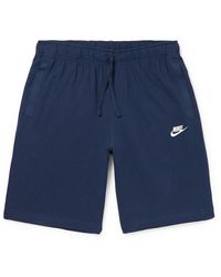 Nike - Straight-leg Logo-embroidered Cotton-jersey Drawstring Shorts - Lyst