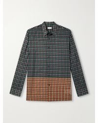 Dries Van Noten - Paneled Checked Cotton-Voile Shirt - Lyst