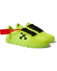 Off-White c/o Virgil Abloh Neon Canvas And Suede Trainers - Yellow