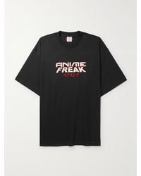 Vetements - T-shirt oversize in jersey di cotone ricamato con stampa Anime Freak - Lyst