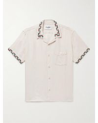 Corridor NYC - Hamsa Camp-collar Embroidered Linen And Cotton-blend Shirt - Lyst