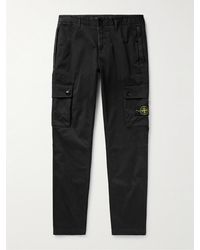 Stone Island - Slim-fit Tapered Logo-appliquéd Cotton-blend Cargo Trousers - Lyst