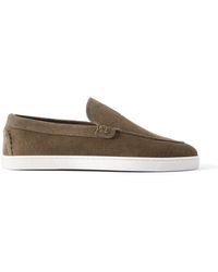 Christian Louboutin - Moonboat Suede Loafers - Lyst