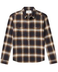 FRAME - Checked Brushed Cotton-flannel Shirt - Lyst