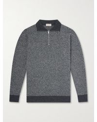 John Smedley - Recycled-cashmere And Wool-blend Half-zip Sweater - Lyst