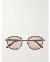 ZEGNA - Aviator-Style Acetate And-Tone Sunglasses - Lyst