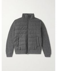 Herno - Quilted And Ribbed Wool-Blend Down Bomber Jacket - Lyst