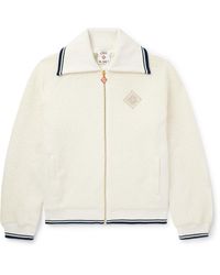 CASABLANCA - Logo-Embellished Fleece Zip-Up Sweatshirt - Lyst