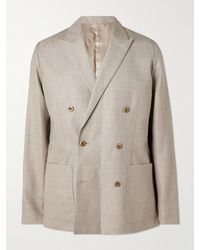 NN07 - Jordin 10027 Double-Breasted Linen And Wool-Blend Blazer - Lyst