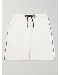 Moncler - Straight-leg Piped Cotton-terry Drawstring Shorts - Lyst
