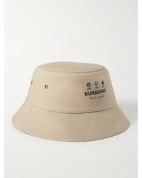 Burberry - Reversible Logo-print Checked Cotton-twill Bucket Hat - Lyst