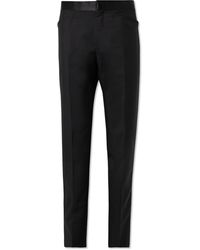 Tom Ford - Slim-fit Straight-leg Satin-trimmed Mohair And Wool-blend Tuxedo Trousers - Lyst