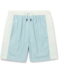 Solid & Striped The California Slim-fit Mid-length Cotton-blend Chambray Swim Shorts - Blue
