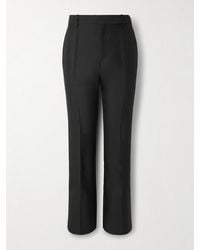 Loewe - Straight-Leg Wool And Silk-Blend Tuxedo Trousers - Lyst