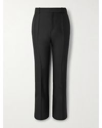 Loewe - Straight-Leg Wool And Silk-Blend Tuxedo Trousers - Lyst