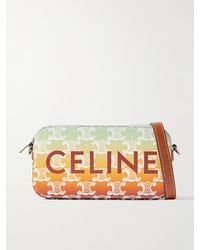 Celine - Triomphe Umhängetasche aus beschichtetem Canvas mit Logoprint und Lederbesatz - Lyst